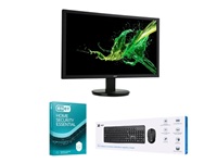 Monitor Acer plano 24" + ESET 3M + Kit teclado y mouse wirel